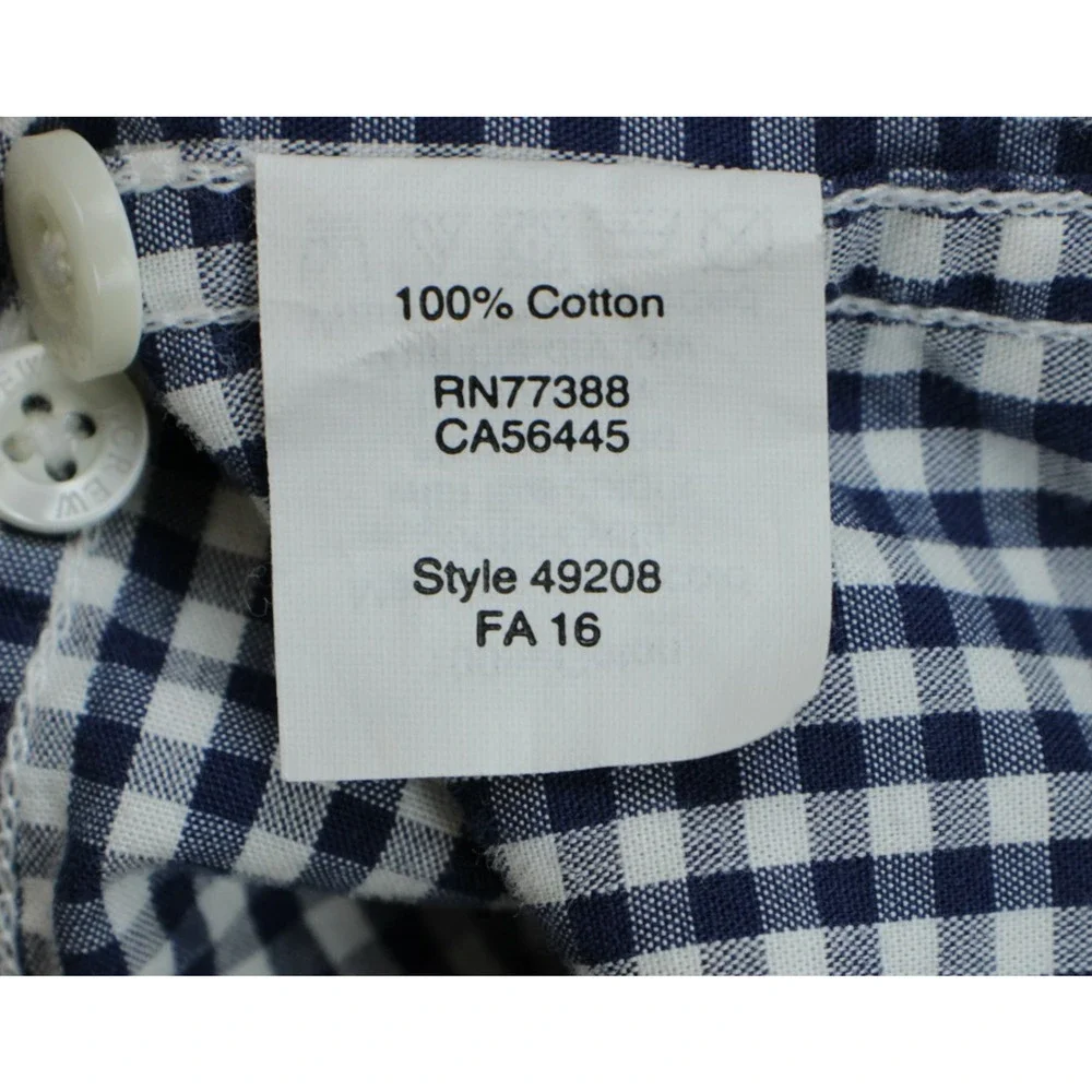 J Crew Shirt Mens‎ Medium 100% Cotton Gingham Slim Button Down